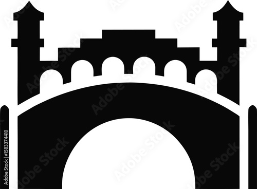 Ancient Roman aqueduct arches and the Great Wall of China architecture represent stone history under the sky
