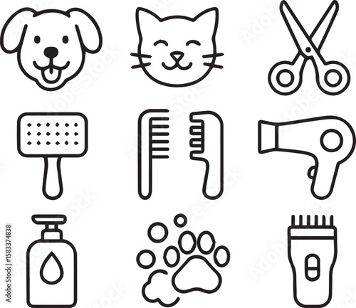 Pet Grooming Vector 