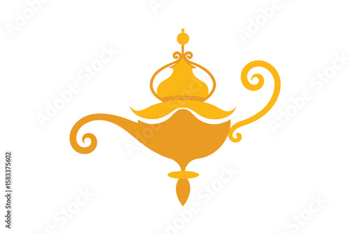 Glimmering lamp with stylized floral filigree elegant light vector art illustration