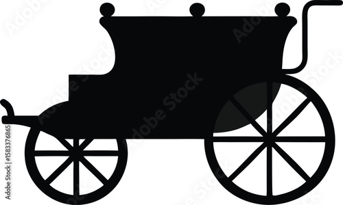 Wheelchair vector illustration vintage carriage on white background