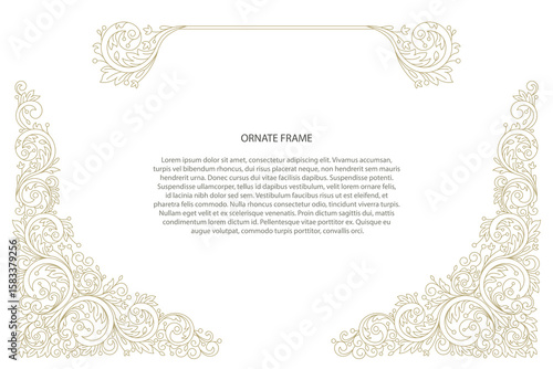 Vector ornamental decorative frame. Elegant ornate element for design template.