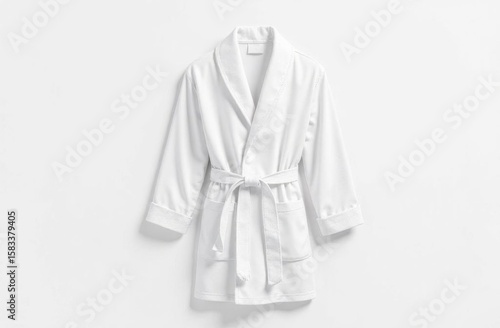 White bathrobe mockup on white background