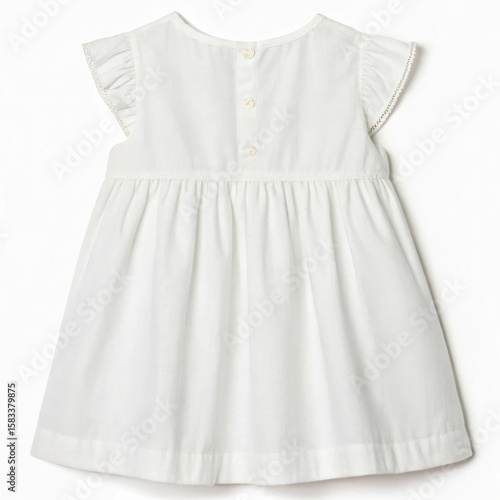 White summer dress for girls mockup on white background