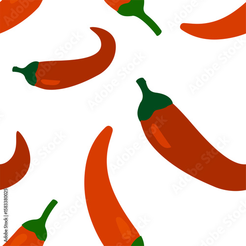 Seamless vector Papper vegetable pattern for kitchen decor, textile and packaging. Vector vegetable repeat design for eco food and healthy lifestyle.