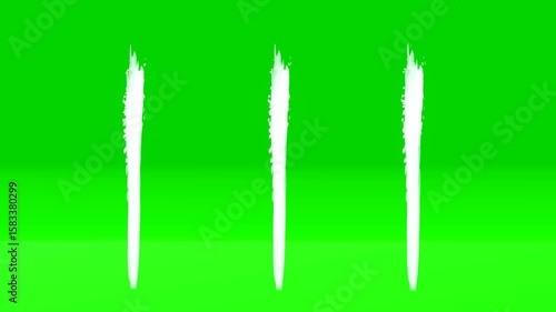 Highpressure water fountain stream on green screen background.