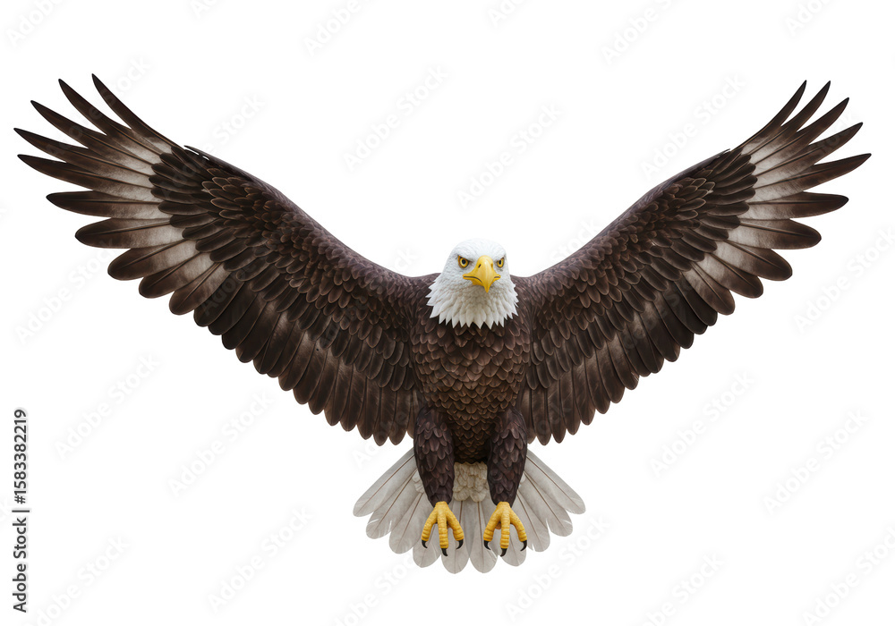 Obraz premium Isolated Bald Eagle with Wings Spread