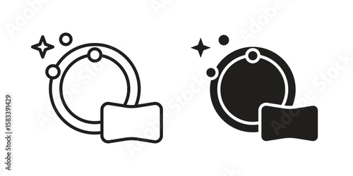 Washing dishes icon vector illustration. Flat design. Graphic design vector symbols.