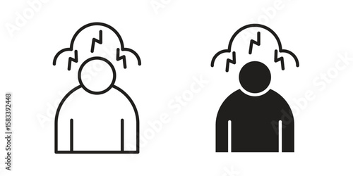 Stress icon vector illustration. Flat design. Graphic design vector symbols.