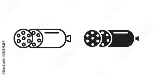 Salami icon vector illustration. Flat design. Graphic design vector symbols.