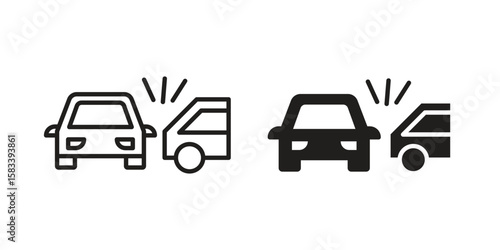 Rear end collision icon vector illustration. Flat design. Graphic design vector symbols.