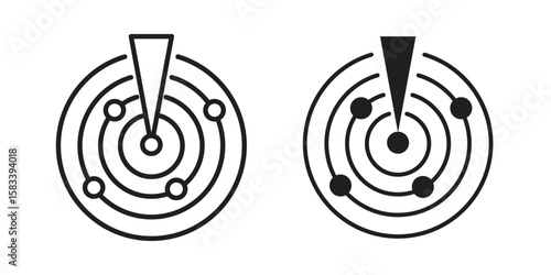Radar detection icon vector illustration. Flat design. Graphic design vector symbols.