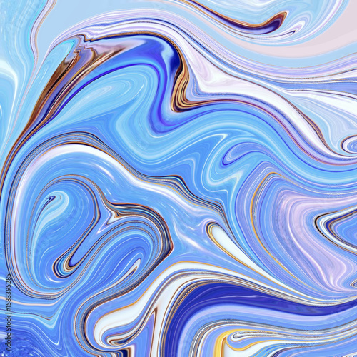 Cool-toned blue abstract marble pattern with smooth flowing curves. Ideal for backgrounds, tech design, or creative prints. Clean, bright, and richly layered texture.