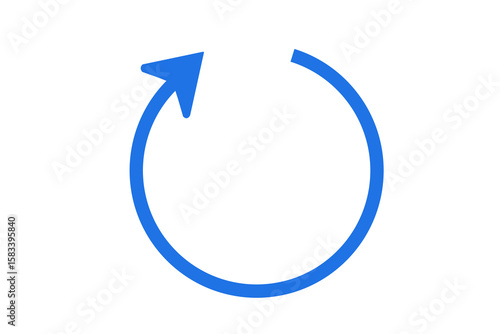 blue refresh icon on transparent background png file