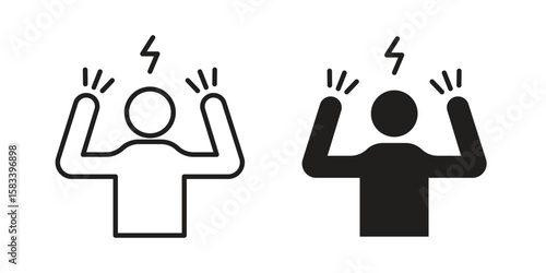 Irritated human icon vector illustration. Flat design. Graphic design vector symbols.