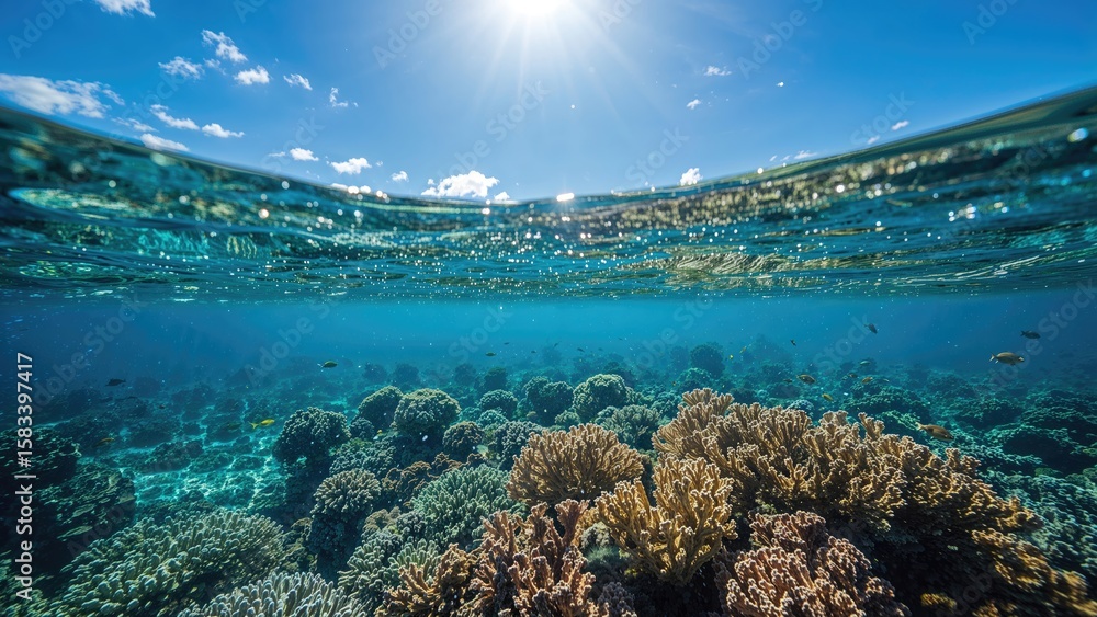 Naklejka premium Breathtaking coral reef scenes