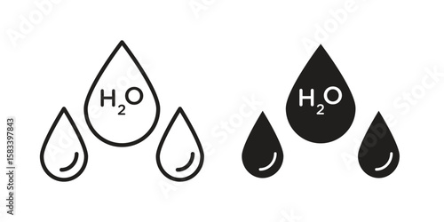 H2o icon vector illustration. Flat design. Graphic design vector symbols.