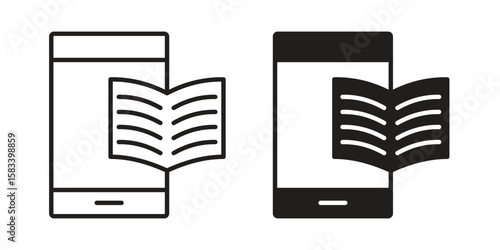 Ebook icon vector illustration. Flat design. Graphic design vector symbols.