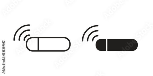 Dog microchip icon vector illustration. Flat design. Graphic design vector symbols.