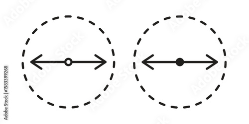Diameter icon vector illustration. Flat design. Graphic design vector symbols.