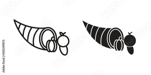 Cornucopia icon vector illustration. Flat design. Graphic design vector symbols.