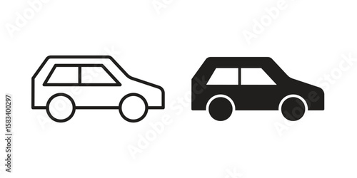 Compact car icon vector illustration. Flat design. Graphic design vector symbols.