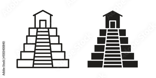 Chichen Itza icon vector illustration. Flat design. Graphic design vector symbols.