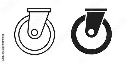 Cart trolley wheel icon vector illustration. Flat design. Graphic design vector symbols.