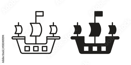 Caravel icon vector illustration. Flat design. Graphic design vector symbols.