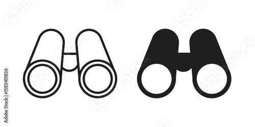 Binoculars icon vector illustration. Flat design. Graphic design vector symbols.