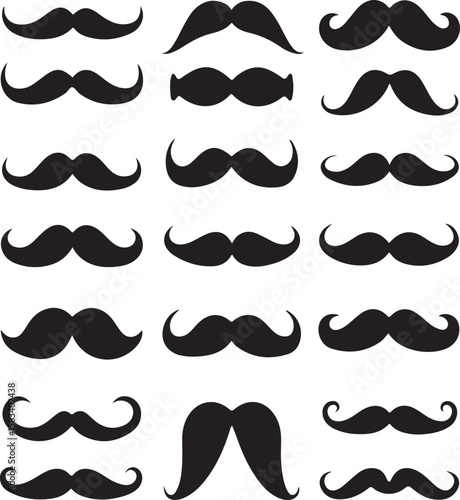 Movember Ready Collection of Stylish Mustaches for a Vintage Look, Barbershop Designs, and Facial Hair Iconography