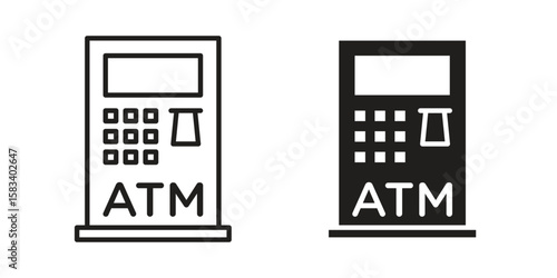 ATM machine icon vector illustration. Flat design. Graphic design vector symbols.