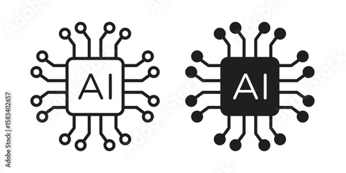 AI icon vector illustration. Flat design. Graphic design vector symbols.