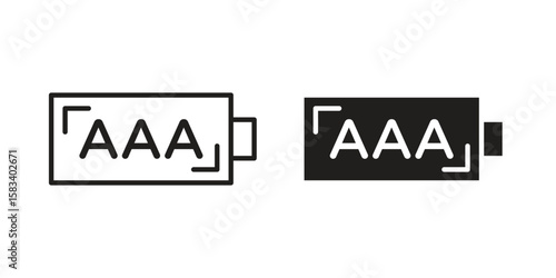 AAA battery icon vector illustration. Flat design. Graphic design vector symbols.