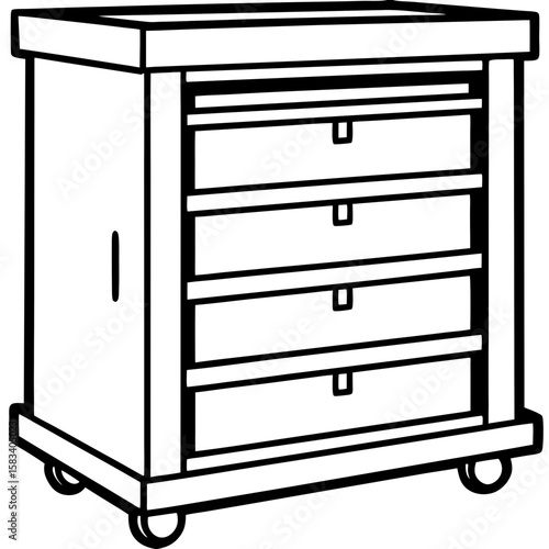 Minimalist Tool Storage Line Art Vector