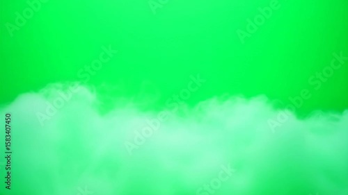 Green screen smoke effect background loop for special effects and video editing. Chroma key overlay