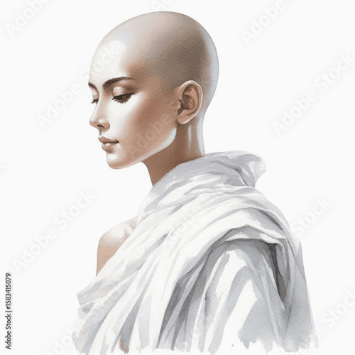 Chedi Light:Mae Chi isolated watercolor vector illustration svg