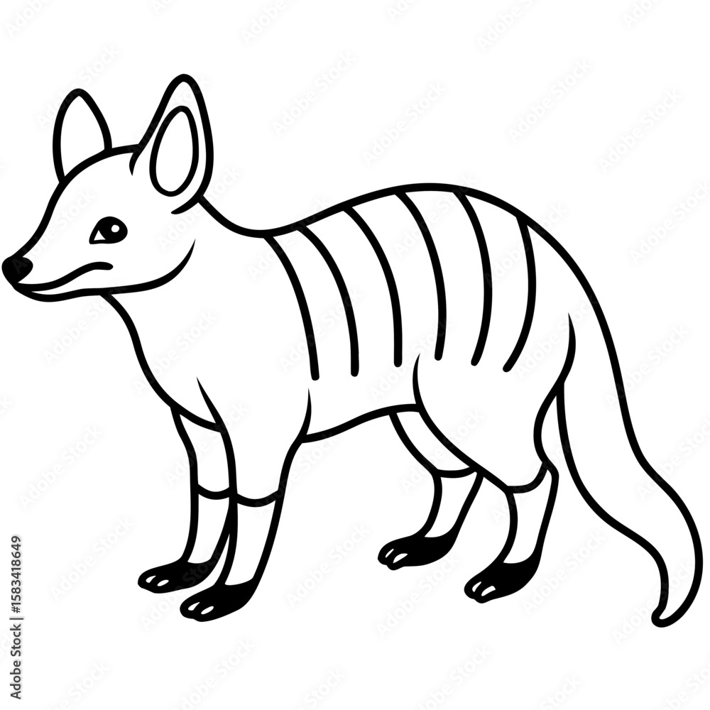 Fototapeta premium Aardwolf line art vector