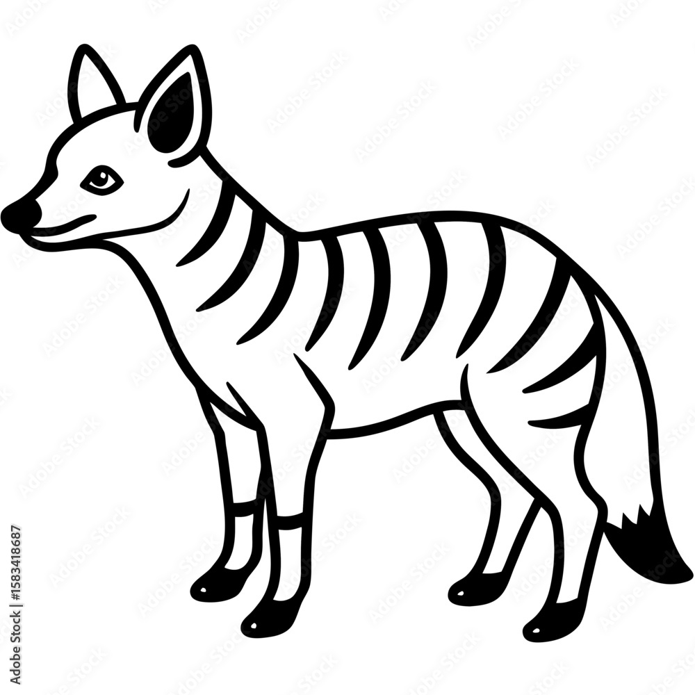 Fototapeta premium Aardwolf line art vector