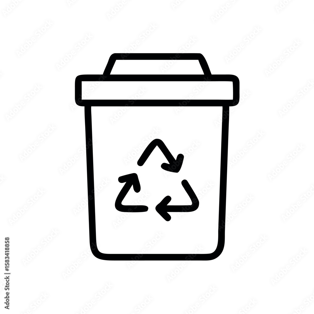 recycle bin silhouette icon vector solated on white backround . recycle bin silhouette icon vector solated on white backround .