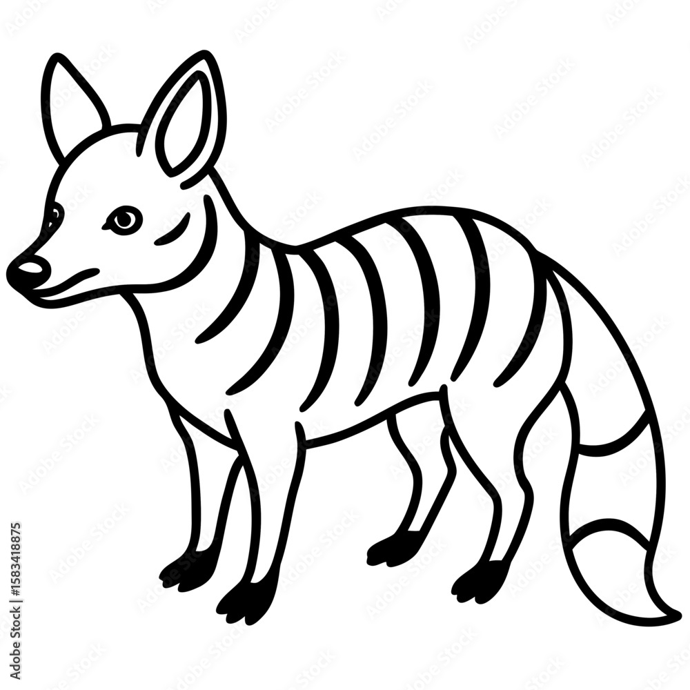 Aardwolf line art vector Aardwolf line art vector