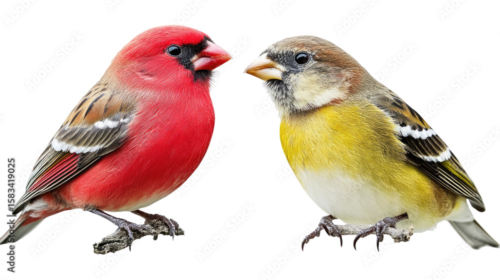 Fototapeta premium two robin on a white background