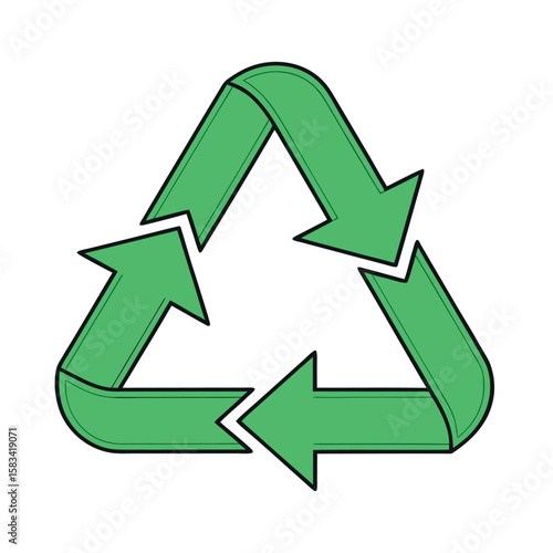 : recycling green vector symbol. on white back round