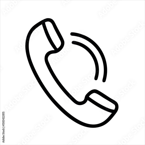 telephone symbole silhouette vecor icon on white back round