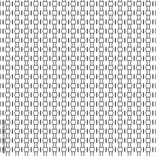 Interwoven X-like shapes and diamond motifs in a tight, symmetrical pattern. Decorative black-on-white layout with an abstract, tribal aesthetic.