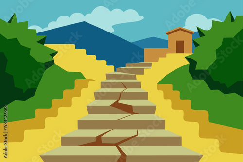 Ladder of success: an architectural concept of a stairway to the sky