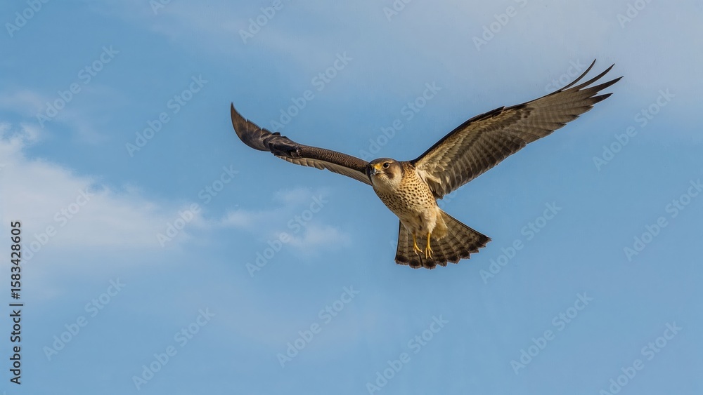 Majestic falcon in mid-flight Majestic falcon in mid-flight