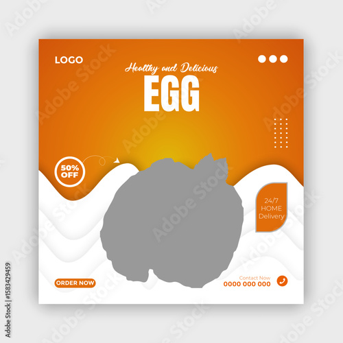 fried egg  social  media template