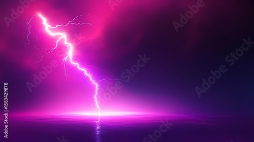 Electric pink lightning over a purple surface