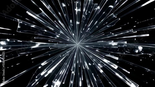 framing adenine barren contraband canvas, radiant whitened and metallic sherd start to coalesce, render an awesome spectacle of detonate sherd from disturbance muzzy conceptual burst