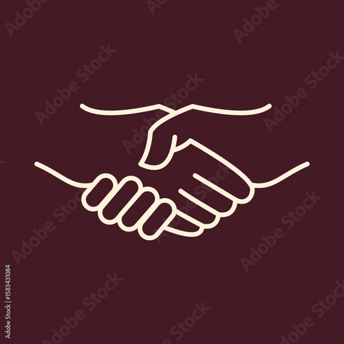 Handshake trendy vector art design applied amazing colorful useful illustration